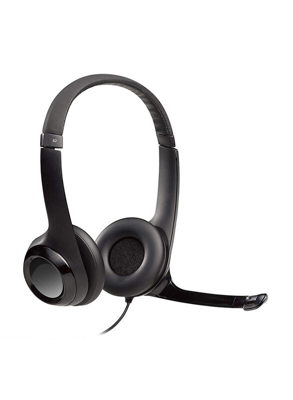 

Logitech H390 USB Cable On-Ear Noise Cancelling Stereo Headset, Black
