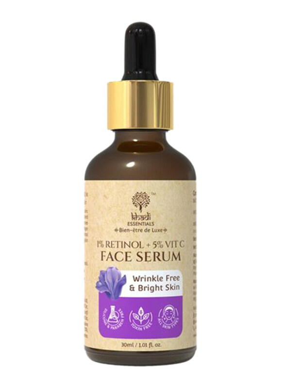 

Khadi Essentials 1% Retinol & 5% Vitamin C Face Serum with Bakuchi Extracts, 30ml