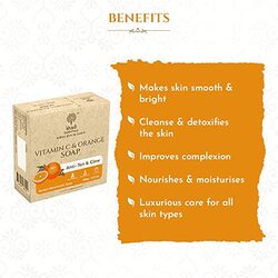 Khadi Essentials Vitamin C Herbal Handmade Bathing Soap for Nourishing, Anti-Pigmentation & Glowing Skin with Rose Mary & Orange Extract for Women & Men, Paraben Free, 100gm (Pack of 3)