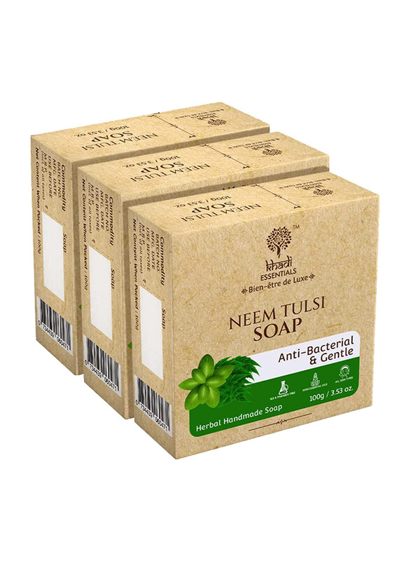 

Khadi Essentials Neem & Tulsi Handmade Herbal Soap, 100gm