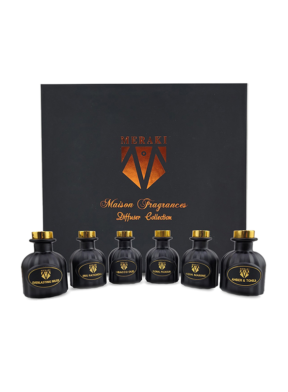 Meraki 6-Pieces Maison Fragrances Diffuser Collection Perfume Set Unisex, 6 x 50ml