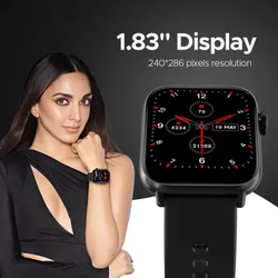 Fire-Boltt Hercules 1.83" Large Display, BT Calling with Voice Assist & Metal Body Smartwatch (Black Strap, Free Size)