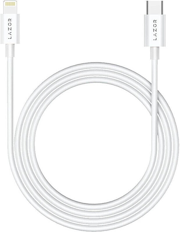 

Lazor Bolt CL76 Type-C to Lightning Cable, 20W PD Fast Charging Cable, 1m Length, OTG Data Synchronization, SR Cable Bending Control, Flexible & TPE M