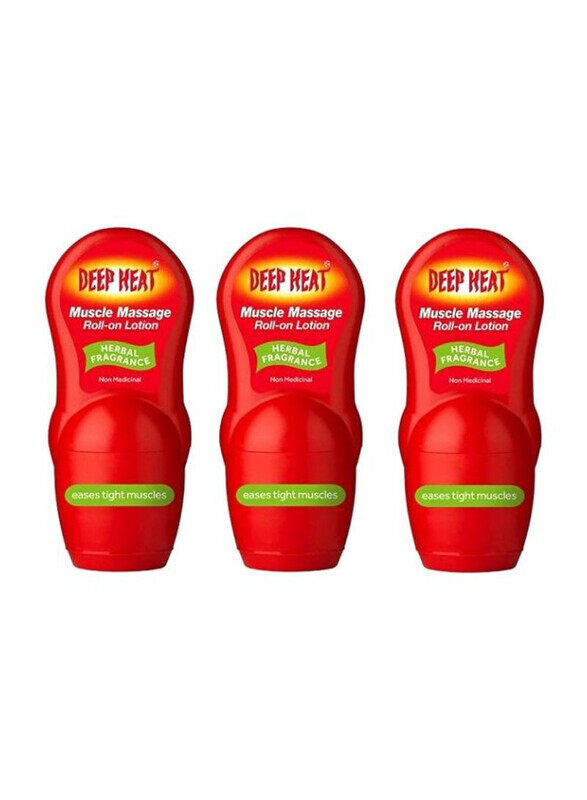 

Deep Heat Packs Of 3 Muscle Massage Roll-On Lotion 50ml