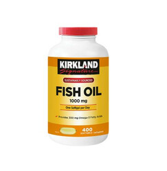 Kirkland Signature Fish Oil Sustainably Sourced with Omega-3 Fatty Acids, 400 Softgels, 1000mg
