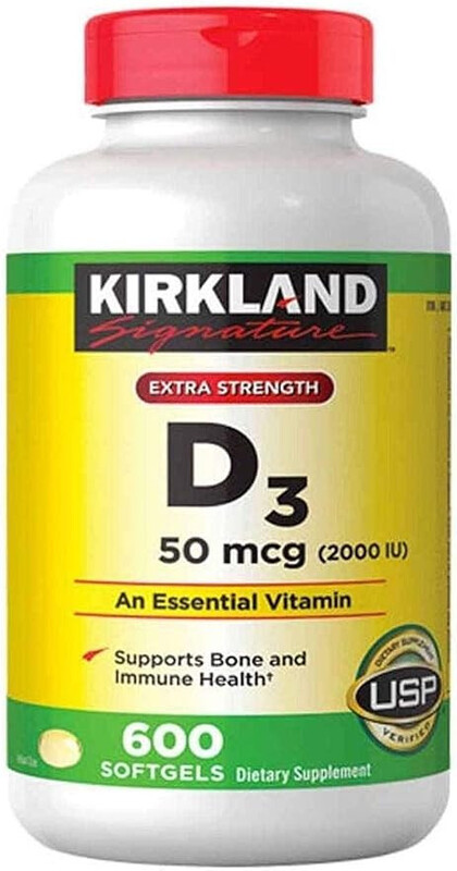 Kirkland Signature Maximum Strength Vitamin D3 2000 I.U. 600 Softgels, Bottle Personal Healthcare/Health Care