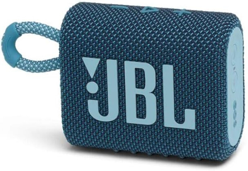 JBL Go 3 Portable Waterproof Speaker with Pro Sound, Powerful Audio, Punchy Bass, Ultra-Compact Size, Dustproof, Wireless Bluetooth Streaming, 5 Hours of Playtime - Blue, JBLGO3BLU