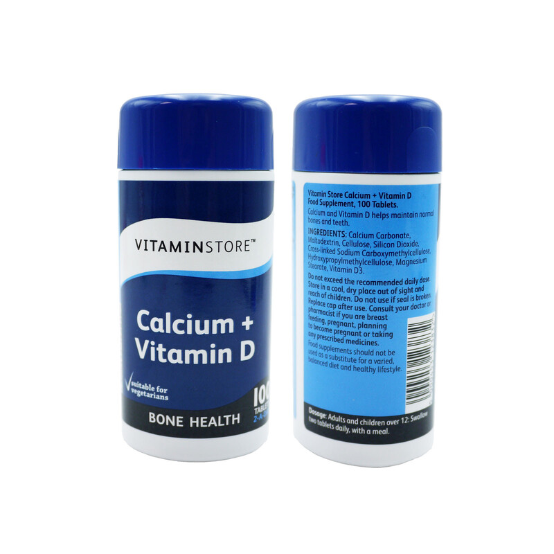 Vitaminstore Calcium+Vitamin D 100 Tablets  Bone Health 2-A-Day