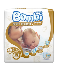 Sanita Bambi Baby Diapers Regular Pack Size 1 New Born - 19 Pieces