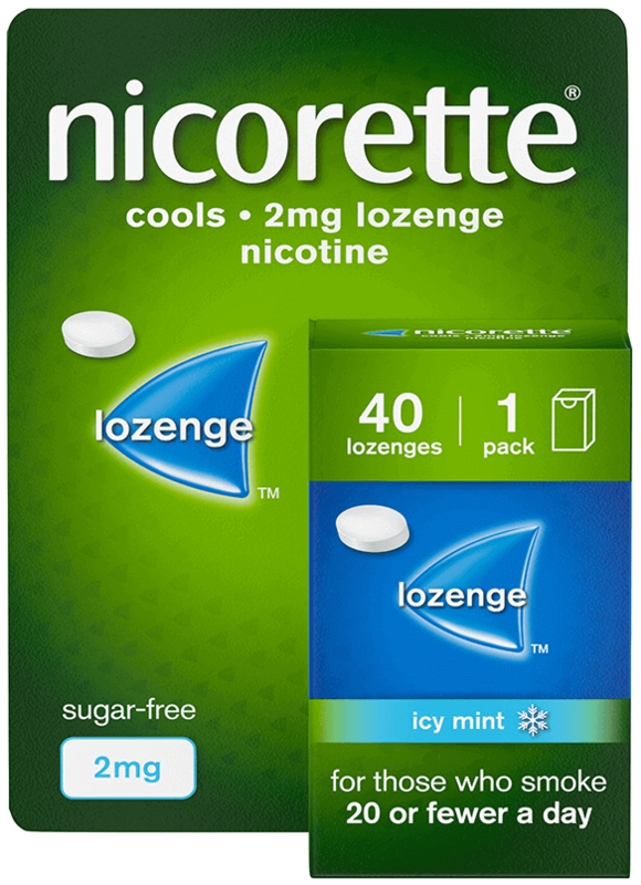 

Nicorette Nicotine Lozenges to Stop Smoking, 4 mg Icy Mint Flavor - 40 lozenges