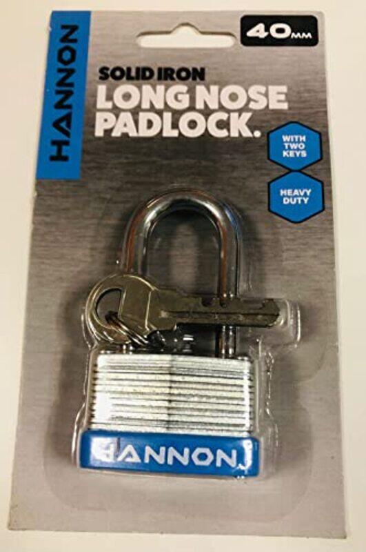 

Generic 40mm Solid Iron Long Nose Padlock, Silver