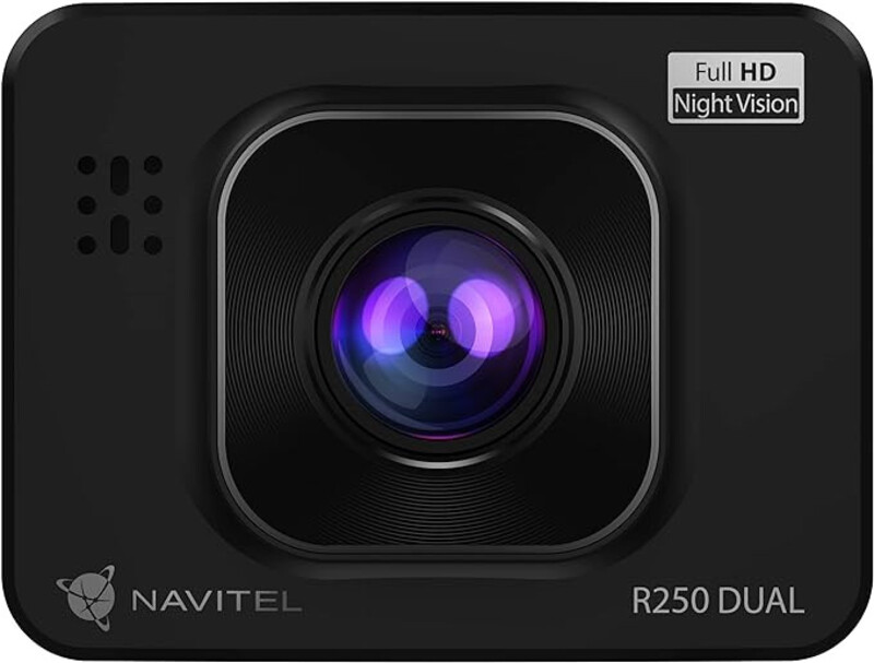 NAVITEL R250 Dual Front & Rear Dashcam Full HD Car Dashboard Front Video Camera with Built-in Screen