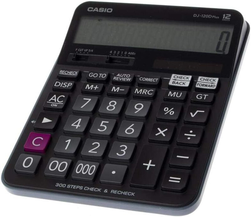 Casio DJ-120D Plus Desktop Calculator with Check & Correct, Black