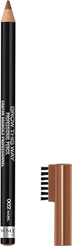 Rimmel London Professional Eyebrow Pencil with Brush applicator 02 Hazel 1.4 Grams Pack of 1
