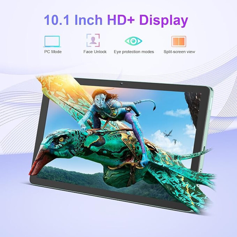 Blackview Tab 80 Tablet 10.1 Inch Android 13 Tablets 8GB+128GB/TF 1TB Dual 4G LTE+5G/2.4G WiFi Gaming Tablet, Octa-Core, 7680mAh Battery - Green