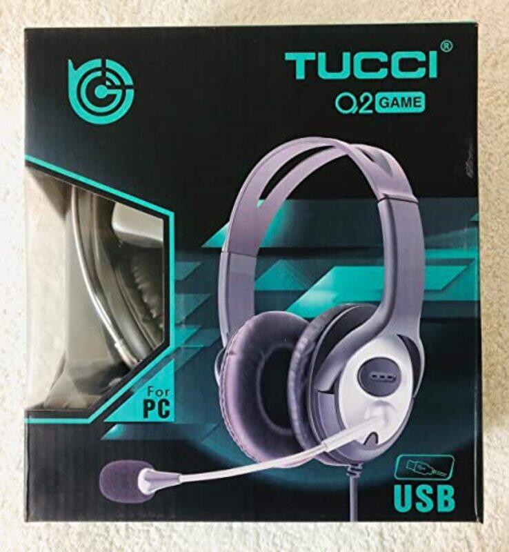 

Tucci Q2 Game USB Cable Over-Ear Headphones with Mic, Black