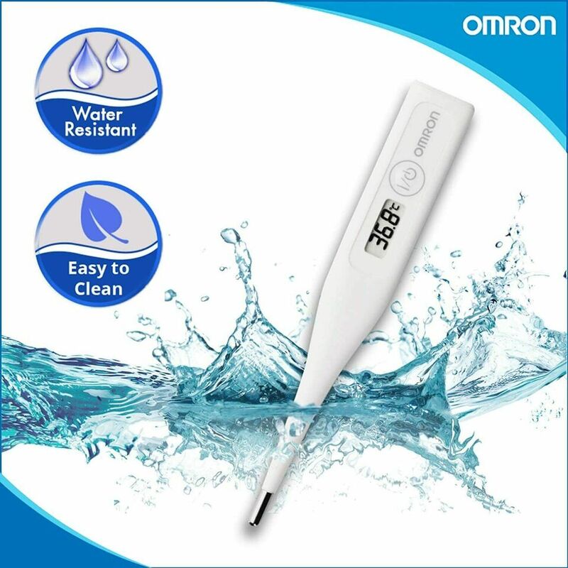Omron MC 246 Digital Thermometer With Quick Measurement of Oral & Underarm Temperature in Celsius & Fahrenheit, Water Resistant for Easy Cleaning