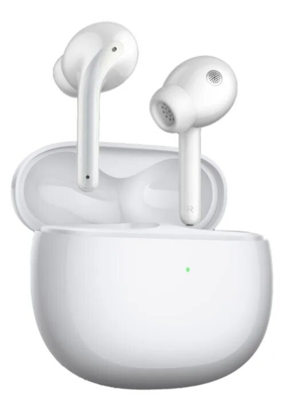 سماعات أذن لاسلكية Xiaomi Buds 3 M2111E1، خاصية إلغاء الضوضاء، اتصال بلوتوث قوي، بطارية تدوم 20 ساعة، تحكم باللمس IP54، مقاومة للماء، لون أبيض