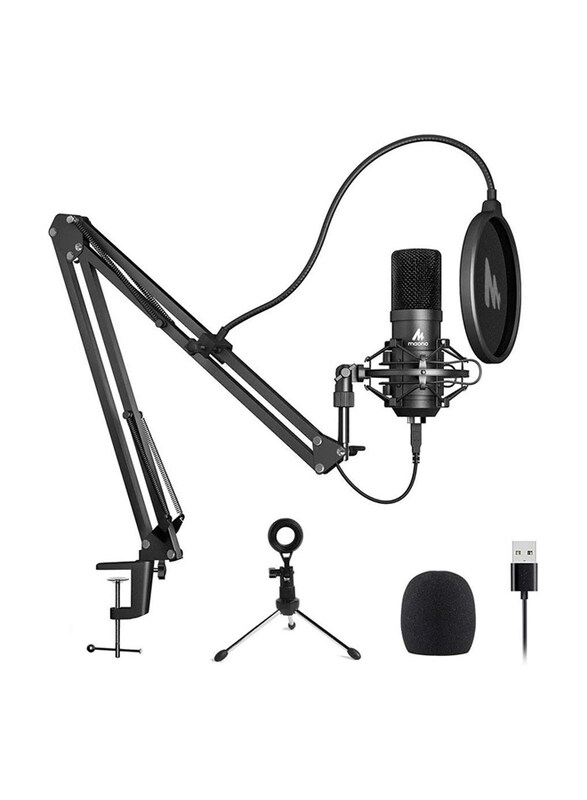 

Maono USB Microphone Kit with One-Touch Mute & Mic Gain Knob, AU-PM421, Black
