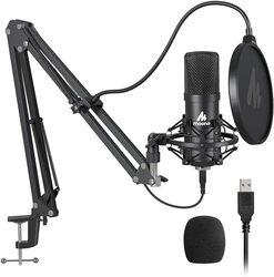 MAONO AU A04 Studio Microphone Kit USB Connection Table Spring Loaded Boom Arm and Pop Filter
