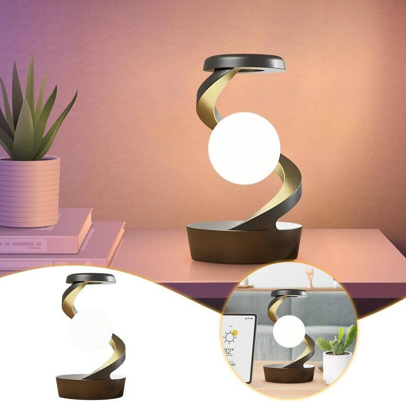 

Generic FOTN Levitating Light Table Lamp with Wireless Charger Magnetic 360 Floating RGB Night Light Creative Roating Suspension Light for Bedroom Living Room
