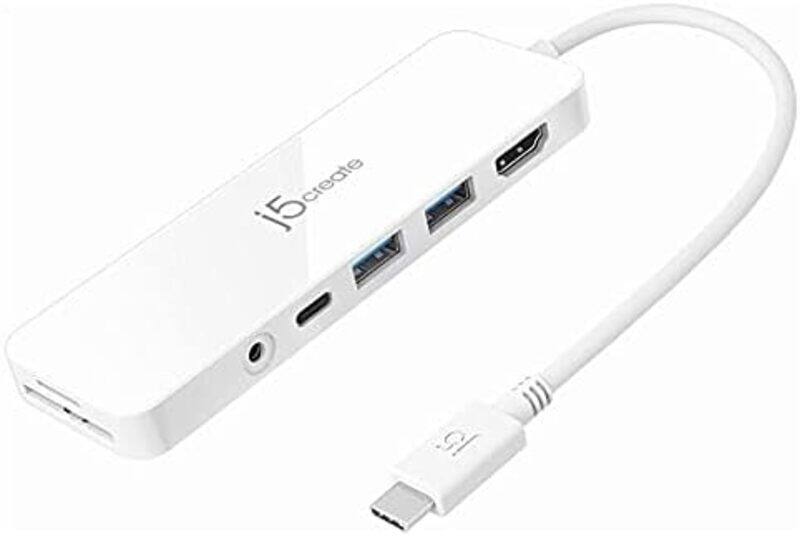 

j5create j5 create USB-C 7 in 1 Slim Multi Adapter White JCD373