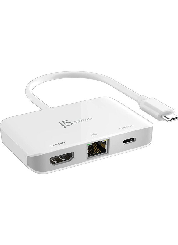 

J5 Create JCA351 USB-C to 4K HDMI Ethernet Adapter, White