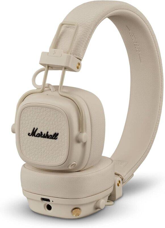 

Marshall Major V Bluetooth Headphones Foldable Bluetooth Wireless Headphones Bluetooth with 100Hours of Playtime Cream