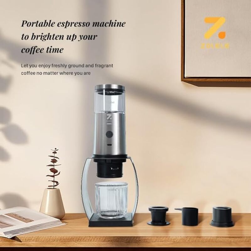ZOLELE Espresso Machine  MG73T Easy to Use Portable  Wireless Espresso Machine Compatible With Both Capsules