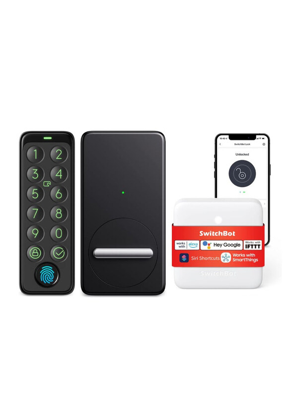 

Generic SwitchBot Wi-Fi Fingerprint Entry Door Smart Lock with Keypad Touch, W1601702, Black