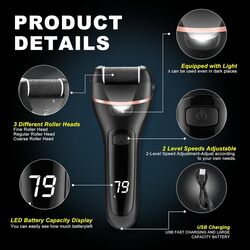 Electric Callus Remover for Feet with Rechargeable Waterproof 21 in 1 Professional Pedicure KitFoot Care Tools Wet