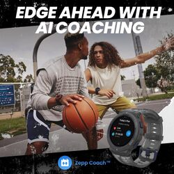 ساعة Amazfit Active Edge الذكية مع تصميم أنيق للرياضة واللياقة البدنية ونظام تحديد المواقع GPS ومدرب صحي للجيم والتدريبات الخارجية ونبض منتصف الليل