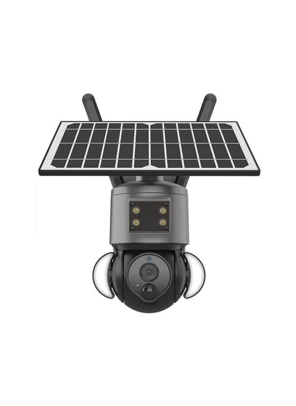 

Generic Solar Powered Battery 3MP 2K Floodlight PTZ Camera, Black