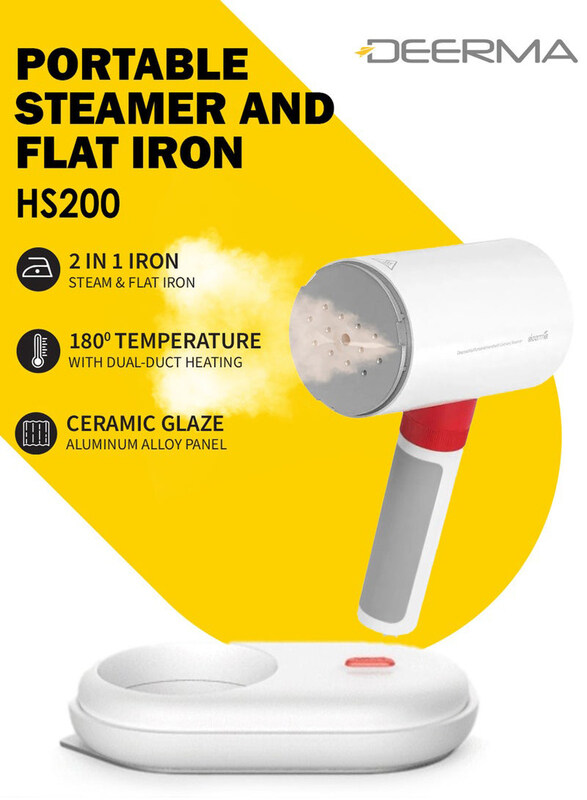 

Deerma 2 In 1 Portable Multi-Function Steam And Flat Iron, 110.0ml, 1000.0W, HS200, White
