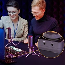 MAONO Maonocaster AU AM200S1 Lite Portable All In One Podcast Production Studio With Microphone And Audio Interface for Podcast Games  Black