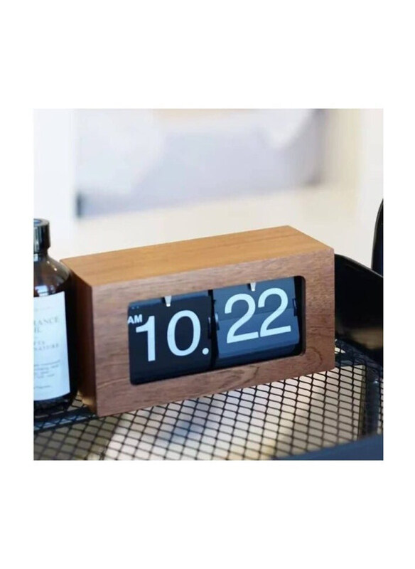 

Generic New Flip Clock Modern Home and Office Decor, Brown