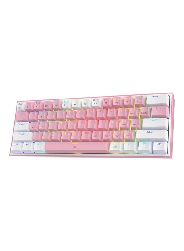 

Generic Redragon K617 Fizz 60% Wired Rgb 61 Keys Compact Mixed Colored Keycaps Mechanical Gaming Keyboard, White/Pink