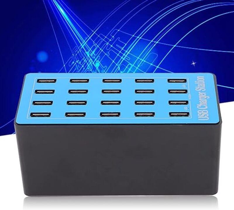 Multiple USB Charger20 Port 5V 20A 100W USB Fast ChargerUSB Hub Charging Station with 50 Degree Cooling FanUS