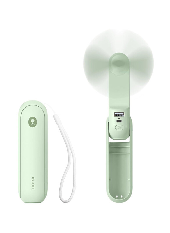 

Jisulife Portable Mini Pocket Handheld Fan With Power Bank, Green