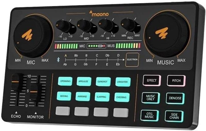 MAONO Maonocaster Lite AU AM200 Portable All In One Podcast Production Studio   Black