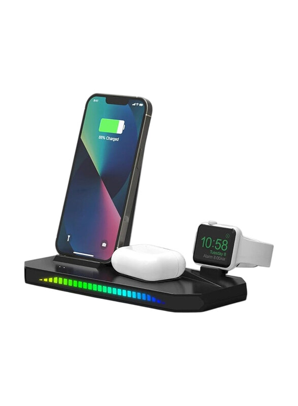 

Generic Twisted Minds 3 in 1 Sound Pickup RGB Wireless Charger, Black