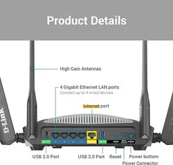 D-Link WiFi Router AC3000 Smart Mesh  DIR 3040