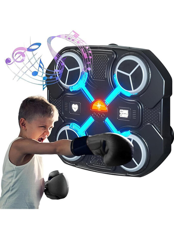 

Bortony Combat Sports Unisex Wall Mounted Smart Bluetooth Music Boxing Machine Equipment with Gloves, Multicolour
