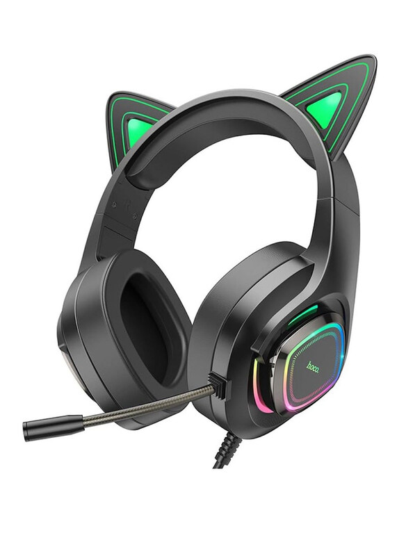 

N/a Hoco W107 Cute Cat Luminous Ear Gaming Headphones, Black
