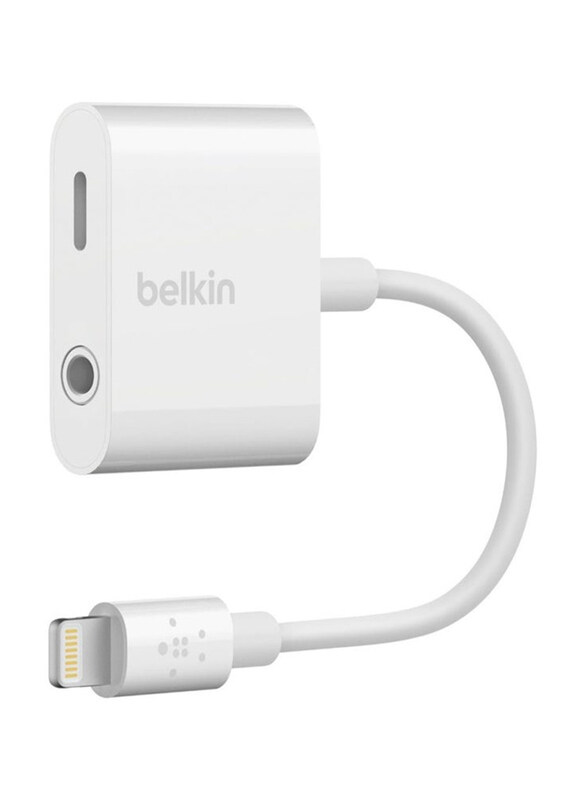 

Belkin Rockstar 3.5 mm Audio + Lighting Charge Adapter, White