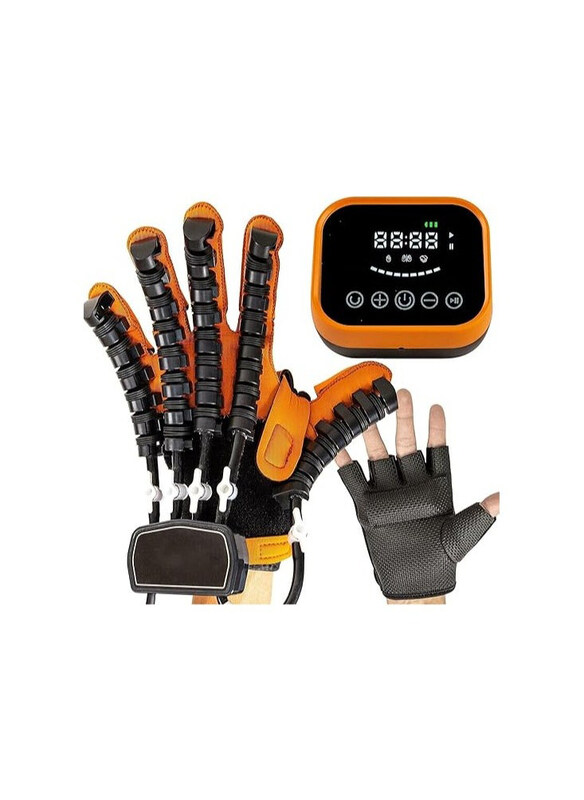 

Generic Hand Rehabilitation Training Equipment Five Finger Flexion Glove and Extension Mechanical Stroke Rehabilitation Robot, Black/Yellow