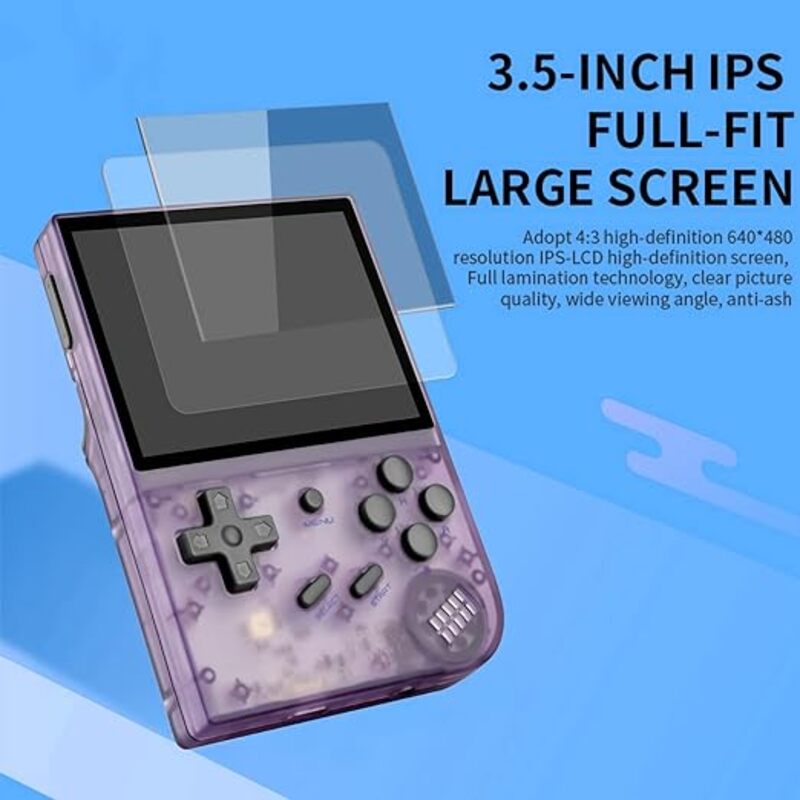 LKOHJF Anbernic RG35XX وحدة تحكم بجهاز لعب محمول ريترو ألعاب مع شاشة IPS 35 بوصة 64 جيجا TF بطاقة 5474