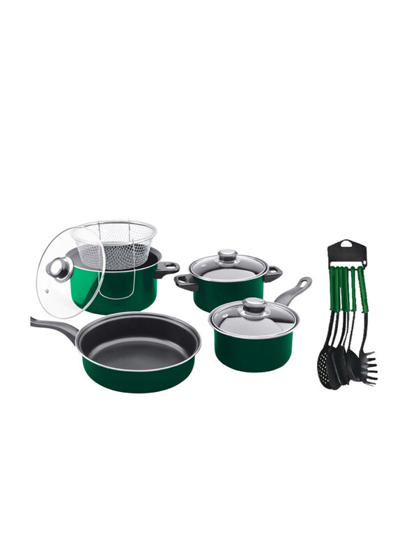 

Olympia 14-Piece Non Stick Round Cookware Set, OE-1418, Green