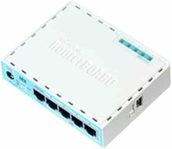 MikroTik RB750GR3 Builtin Ethernet Connector Turquoise  White Cable Router RB750GR3