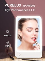 Bomidi R1 Make Up Mirror LED Light Mirror 3 Brightness Level Soft Light Rechargeable Mirror USB Charging  White